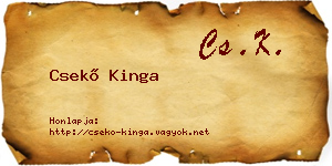 Csekő Kinga névjegykártya